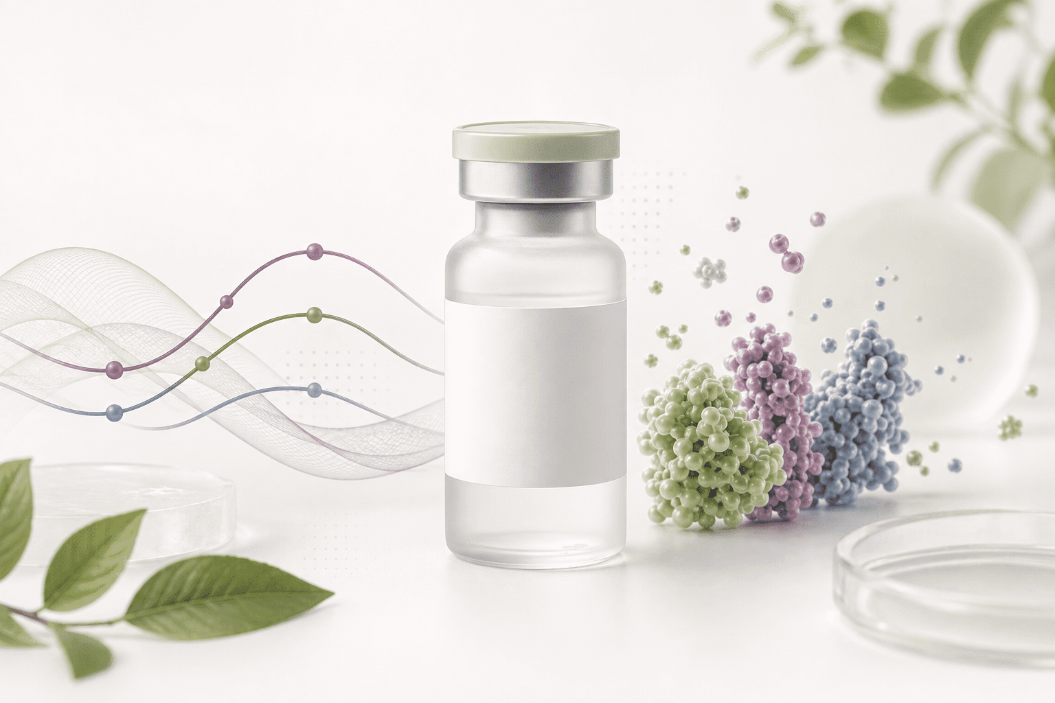 Aesthetic retatrutide peptide vial visual