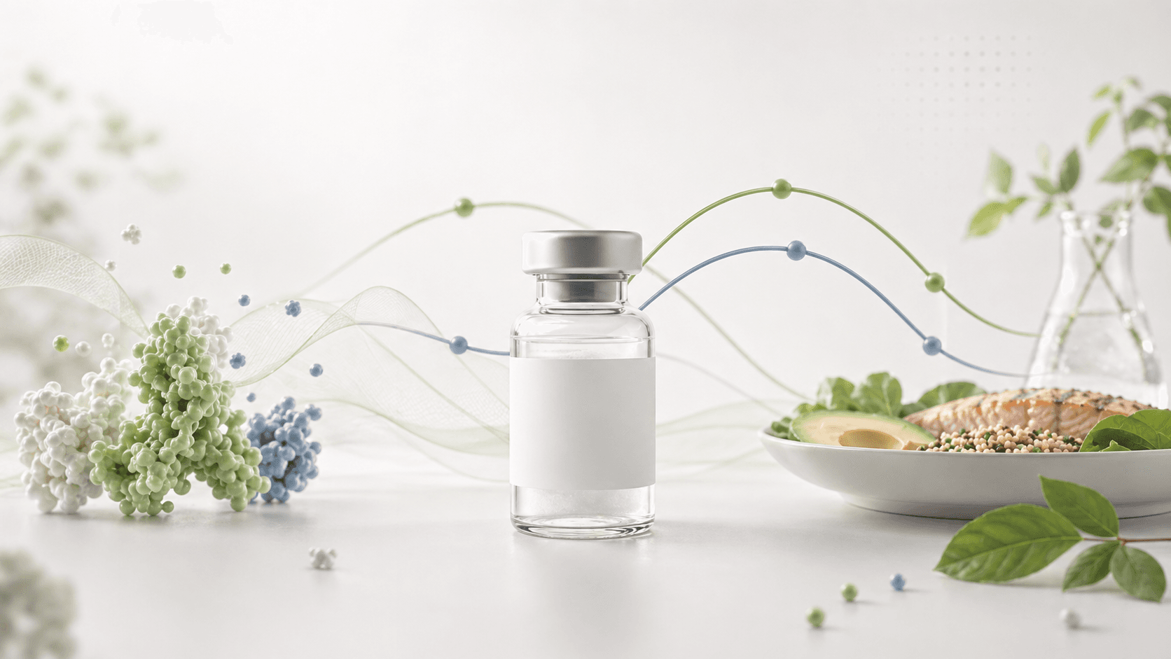 Aesthetic tirzepatide peptide vial visual