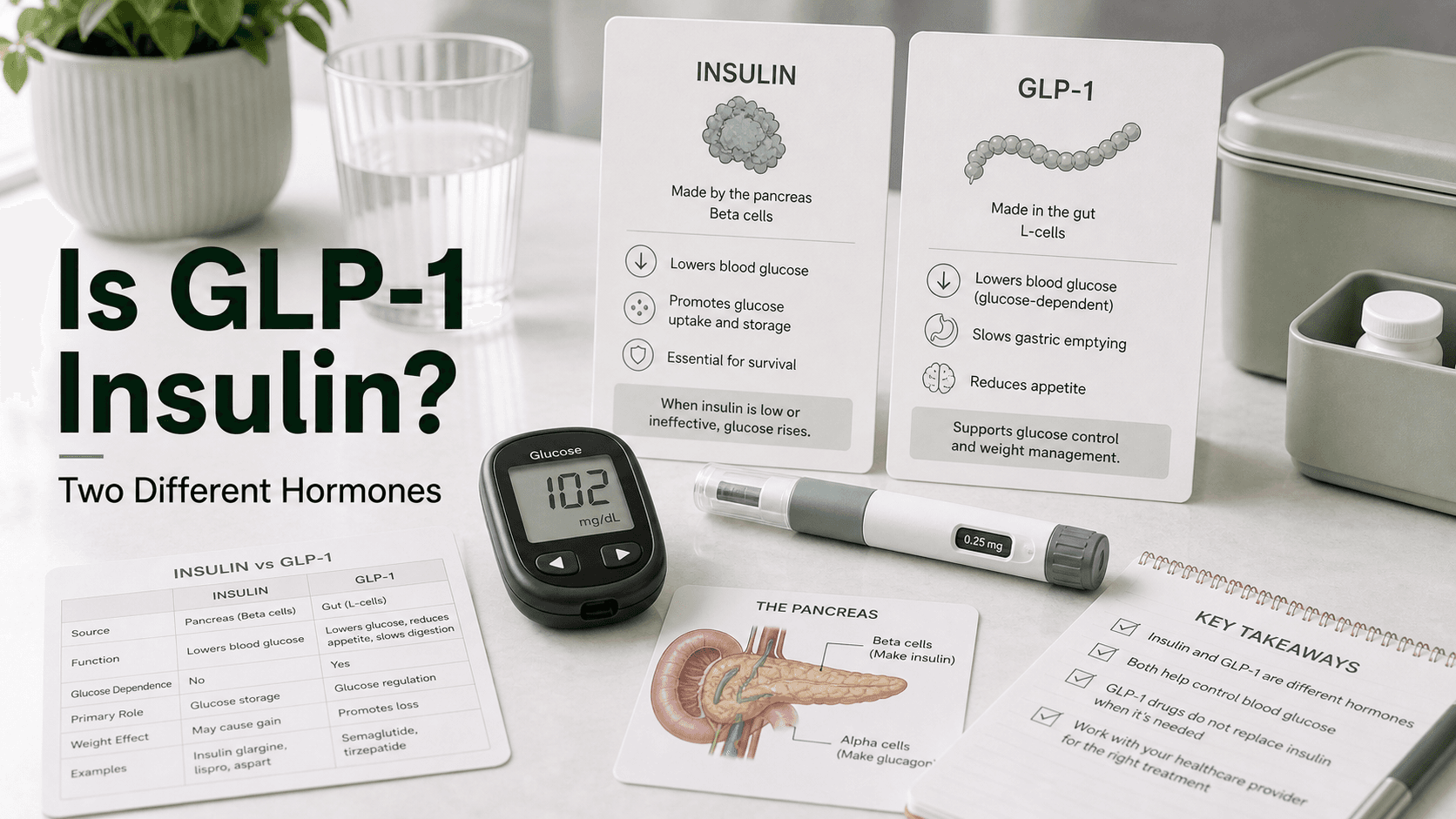 Is GLP-1 Insulin? No — They Are Two Different Hormones (and Two Different Drug Classes)